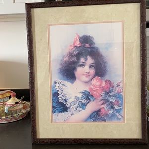 Framed “Victorian girl” print